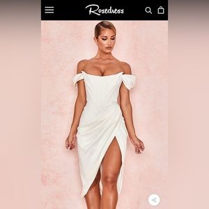 NWT white off the shoulder corset dress